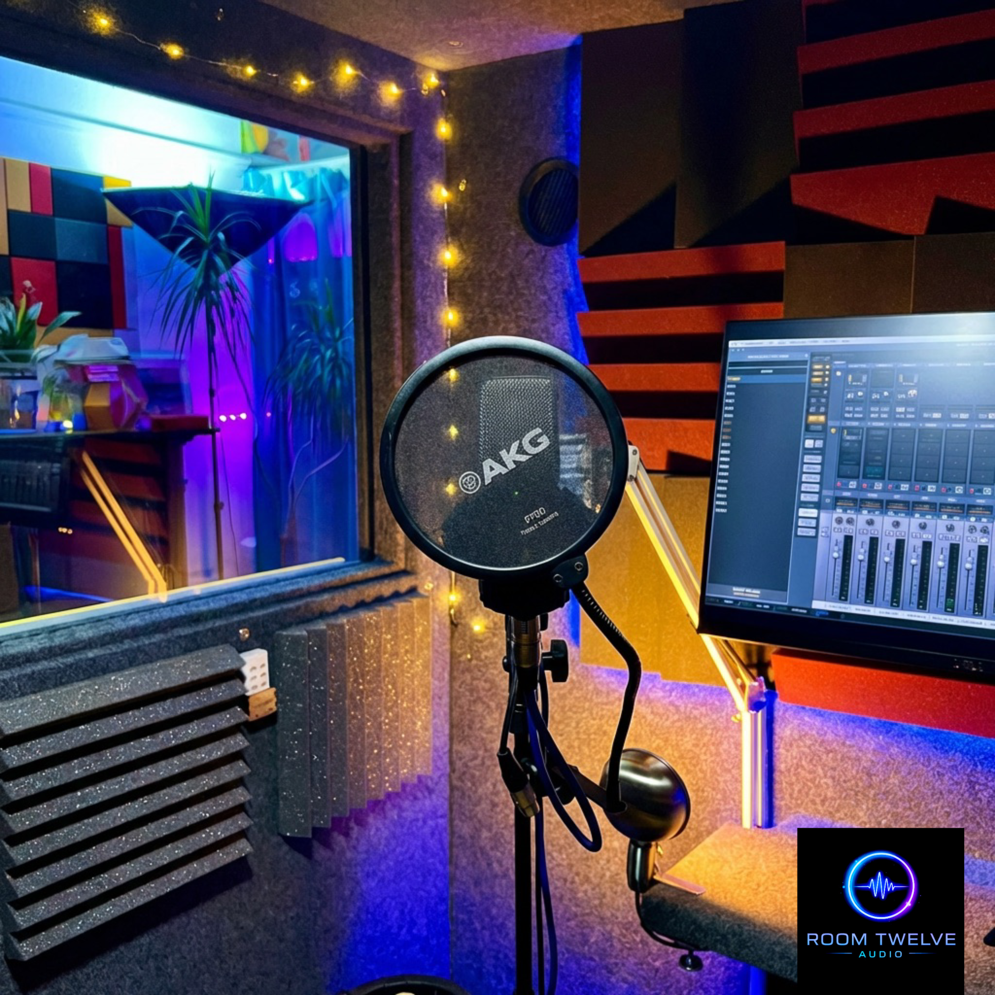 Vocal recording setup at Room Twelve Audio